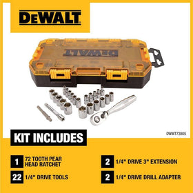 DEWALT 72-tooth ratchet enables smooth, precise turning with less effort.