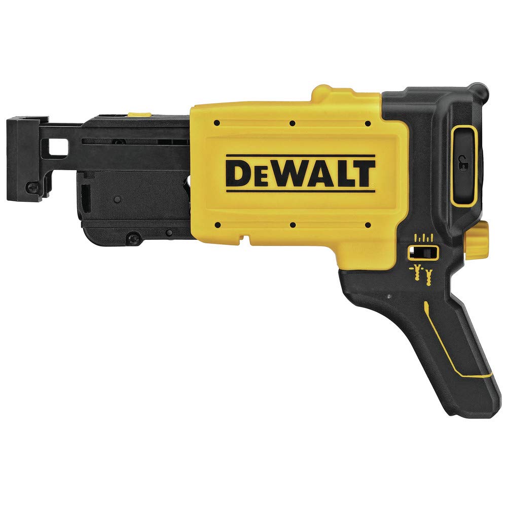 DEWALT collated attachment showing 360-degree rotation for flexible positioning.