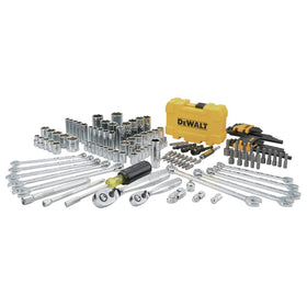 DEWALT durable case with metal latches protects tools on site.