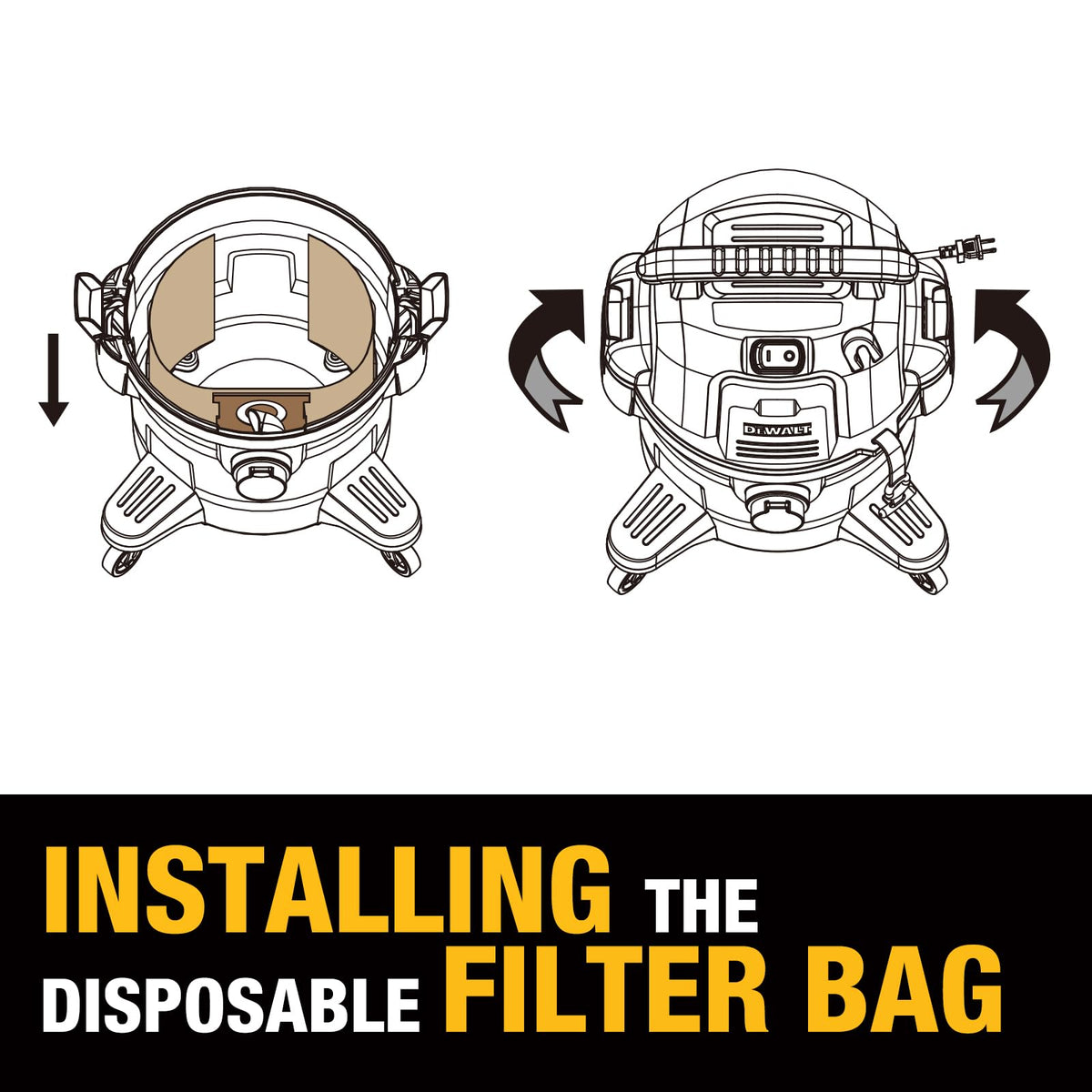 DEWALT dust bags durable and easy to replace to maintain filtration.