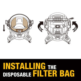 DEWALT dust bags durable and easy to replace to maintain filtration.