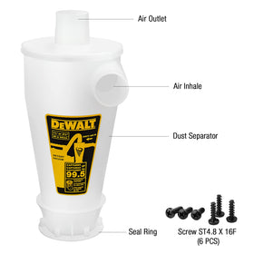 Debris separation airflow visual with the DEWALT DXVCS001 in action