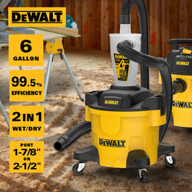 DEWALT dust separator 6-gallon bucket ready to collect waste.