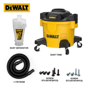 DEWALT separator with four casters eases movement around workshop.