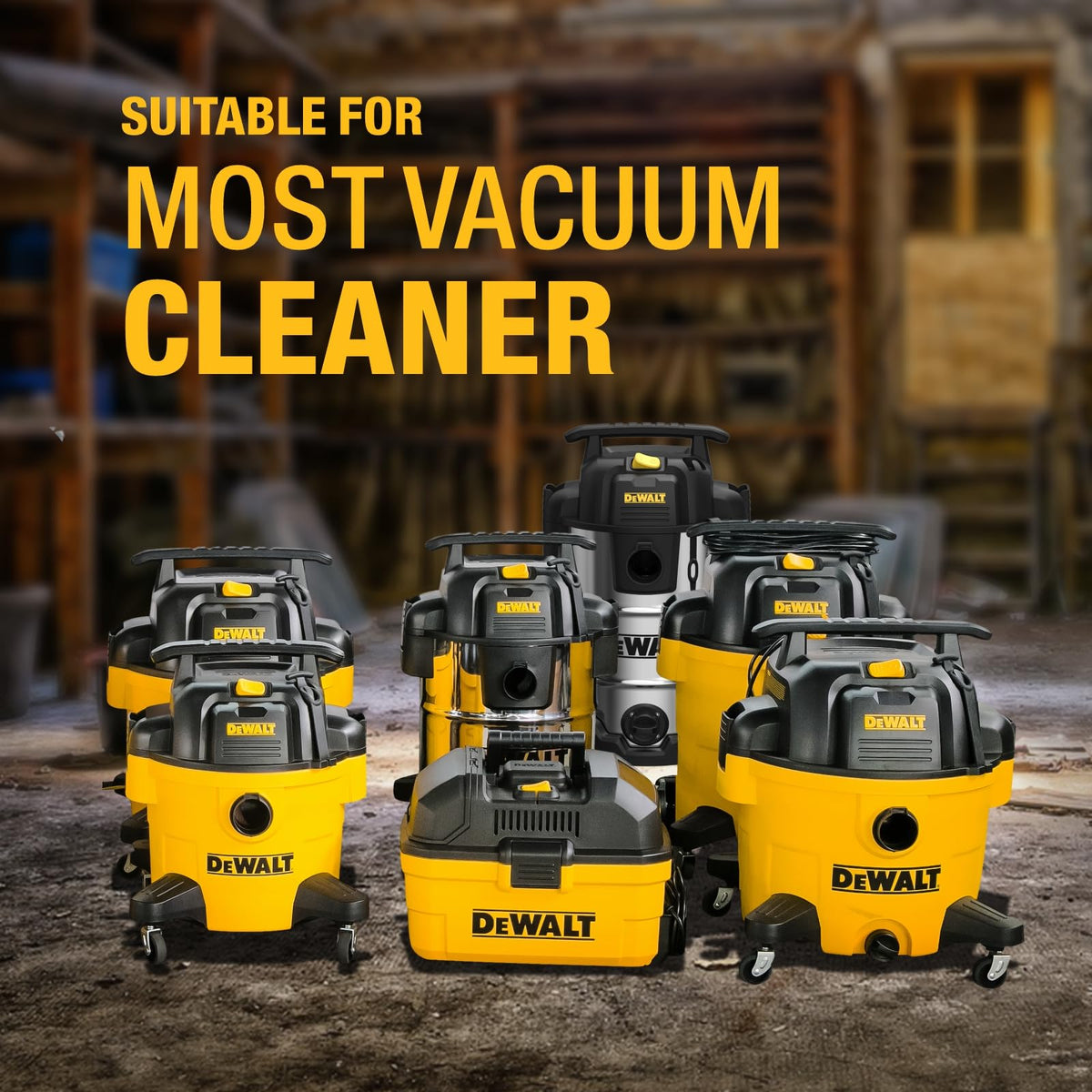 DEWALT stainless 10-gallon bucket offers durable, long-term shop use.