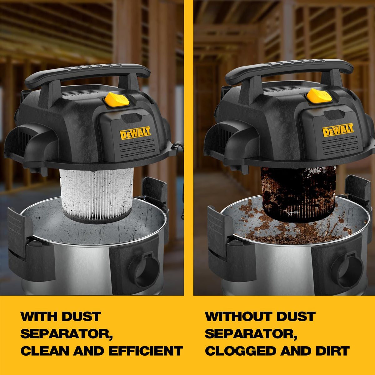DEWALT compatible with most vacuums for flexible tool setups.