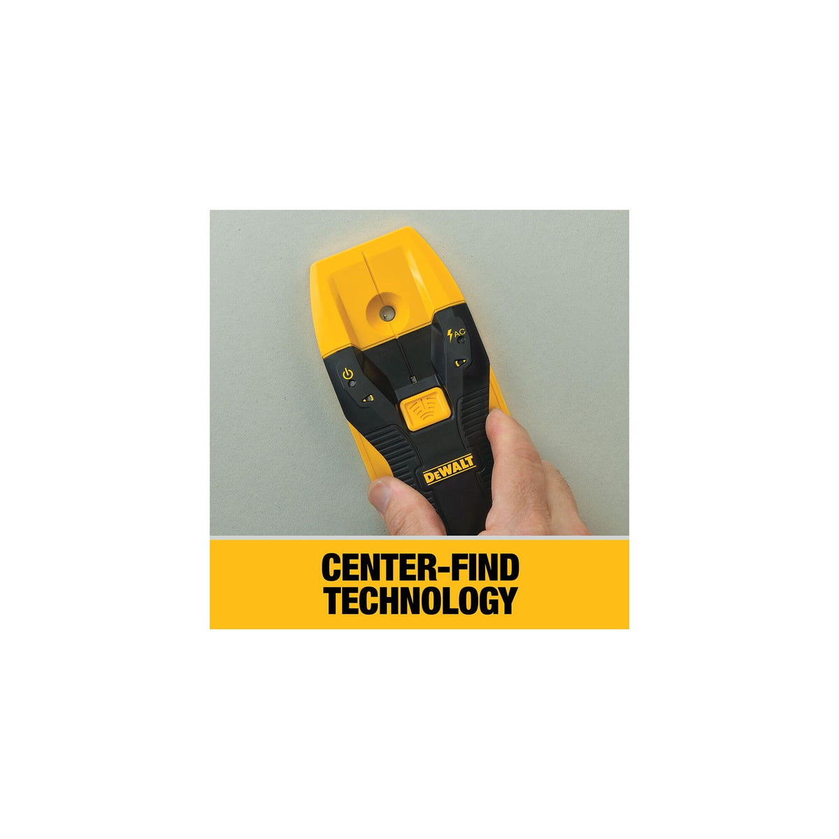 DEWALT DW0100 directional LED arrows show center direction clearly.