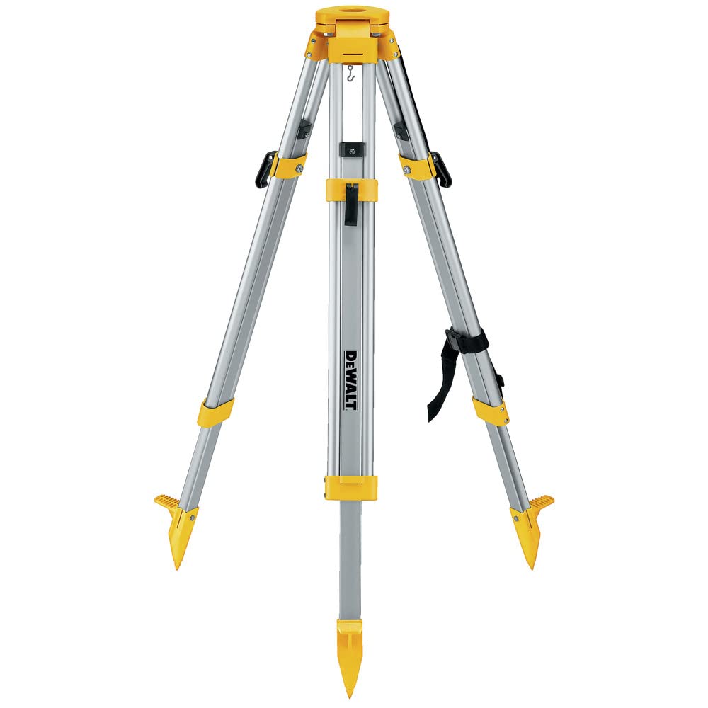 DEWALT DW0737 tripod opened to 60 inches, ideal for tall laser alignment