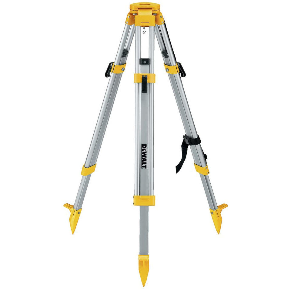 DEWALT DW0737 tripod opened to 60 inches, ideal for tall laser alignment