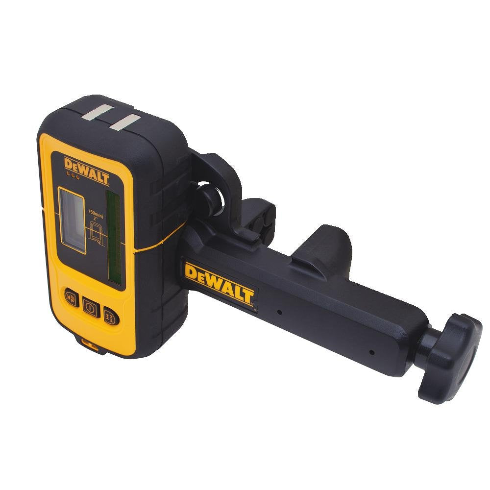 DEWALT DW0892G green laser detector back view highlighting magnets for mounting.
