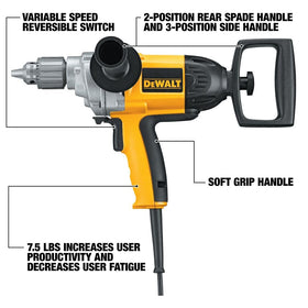 DEWALT DW130V 120V motor delivering reliable power for drilling and mixing