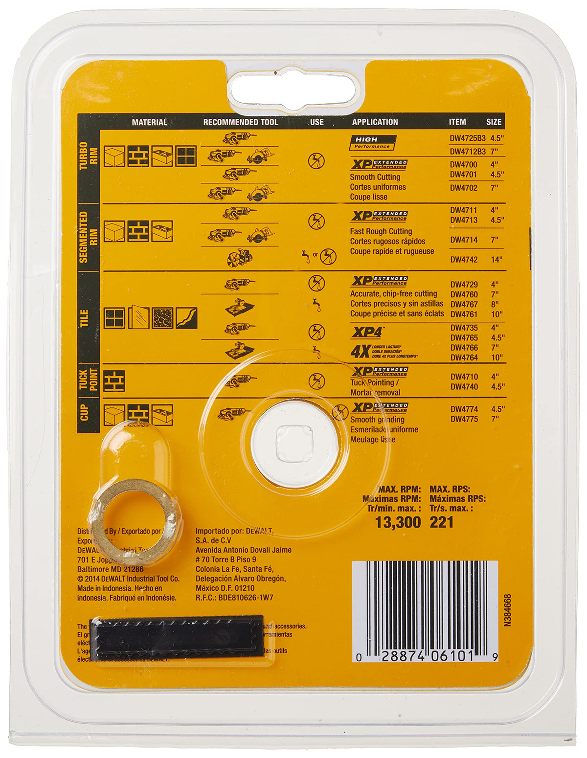 4-1/2-inch diameter blade for compact grinders