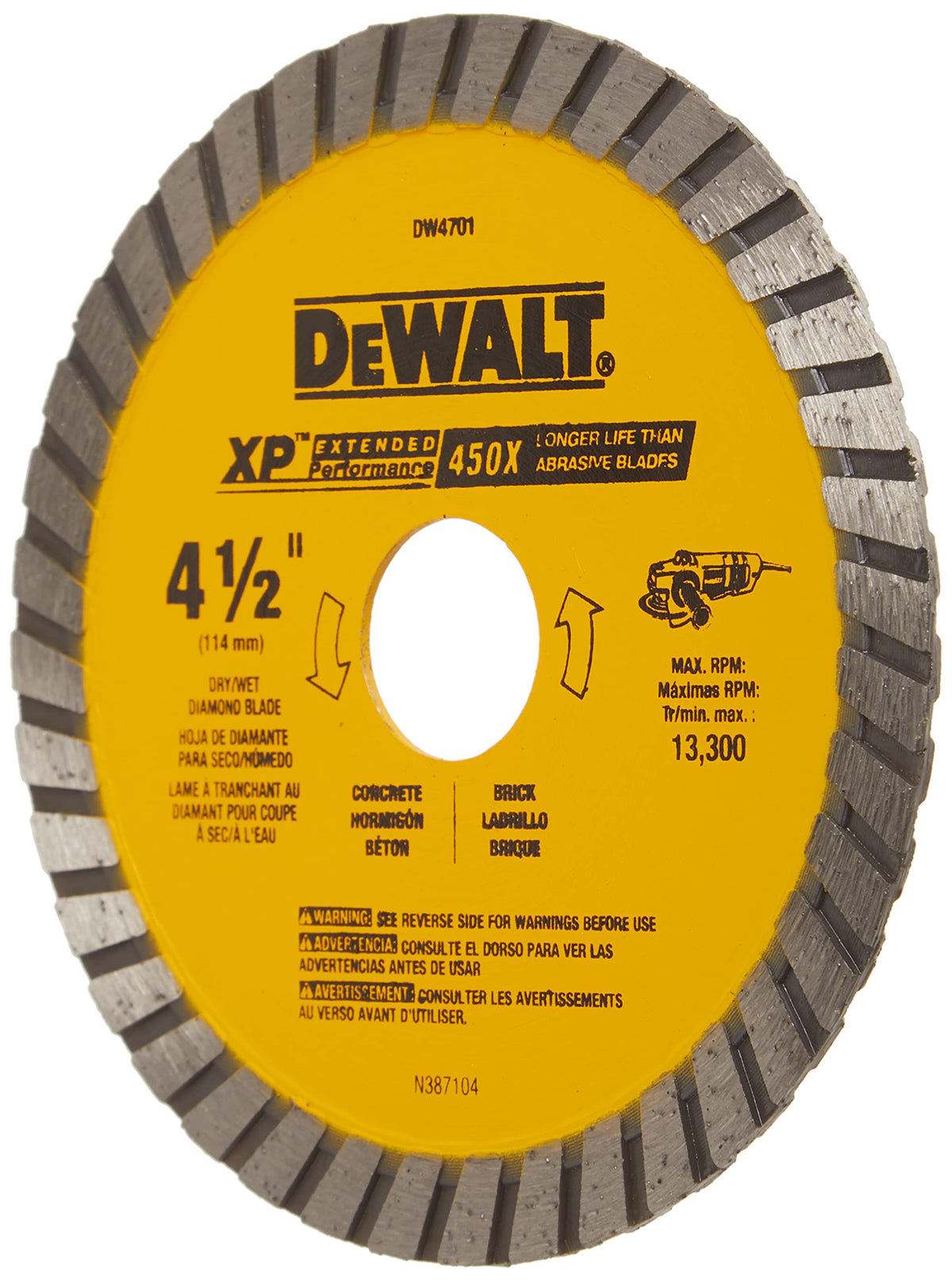 Cuts concrete, stone, granite, brick, and tile
