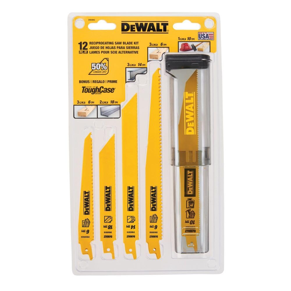 DEWALT DW4892 bi-metal blade close-up showing durable edge