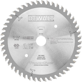 DEWALT DW5258 6-1/2-inch 48T blade for precise track saw cuts