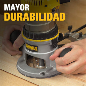 DEWALT DW616 quick-release latches allow fast motor changes.