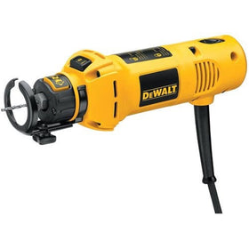 DEWALT DW660 in action cutting drywall with quick bit change
