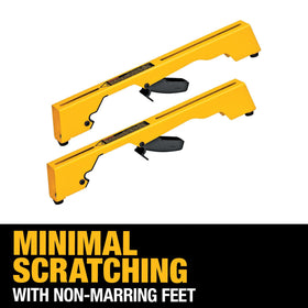 DEWALT DW7231 brackets are compatible with DW723 and DWX-series stands.