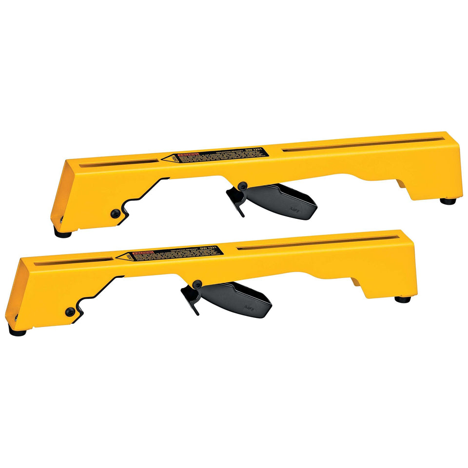 DEWALT DW7231 miter-saw brackets with easy attachment for fast setup.
