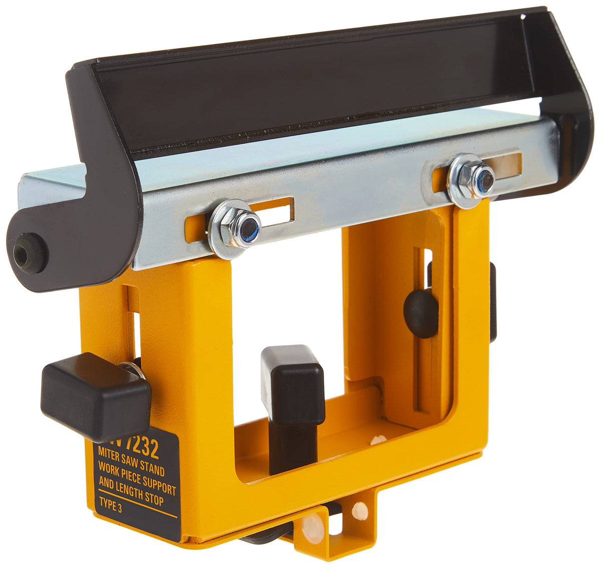 DEWALT DW7232 flip-up stop for fast conversion to a cut stop.