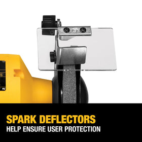 DEWALT DW758 precision tool rests enable accurate work positioning.