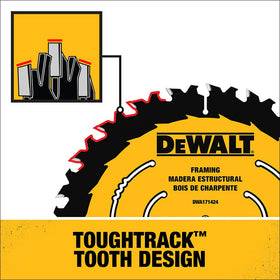 DEWALT DWA1612CMB toughtrack-tooth-design improves tracking for flush results.