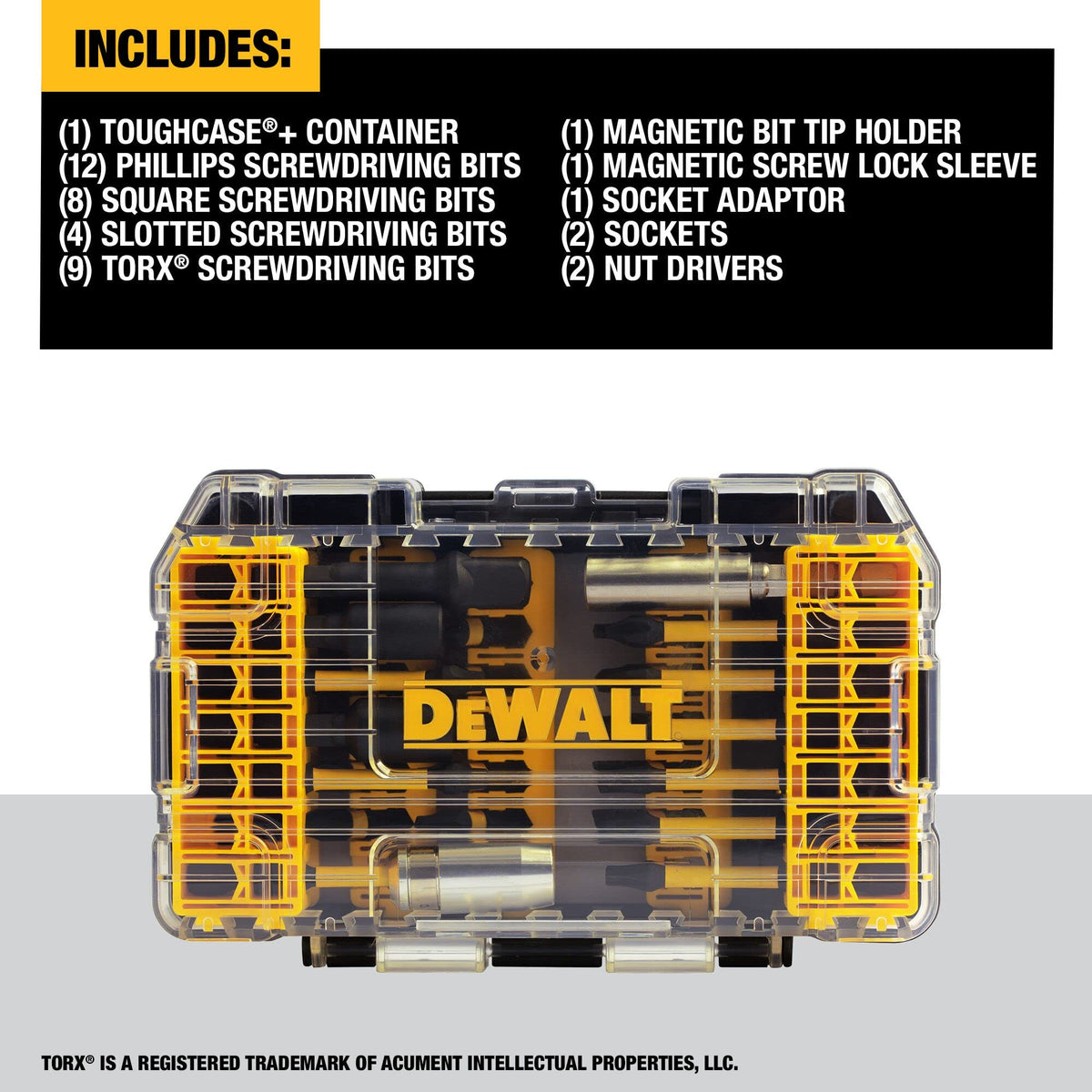 DEWALT DWA2NGFT40IR CNC machined bit tip for precise fits and reduced cam-out.