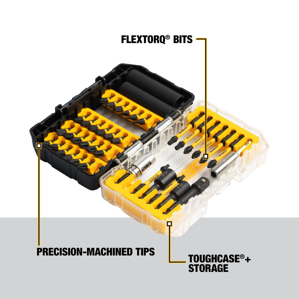 DEWALT DWA2NGFT40IR Patented bit-bar design enables easy removal and organization.