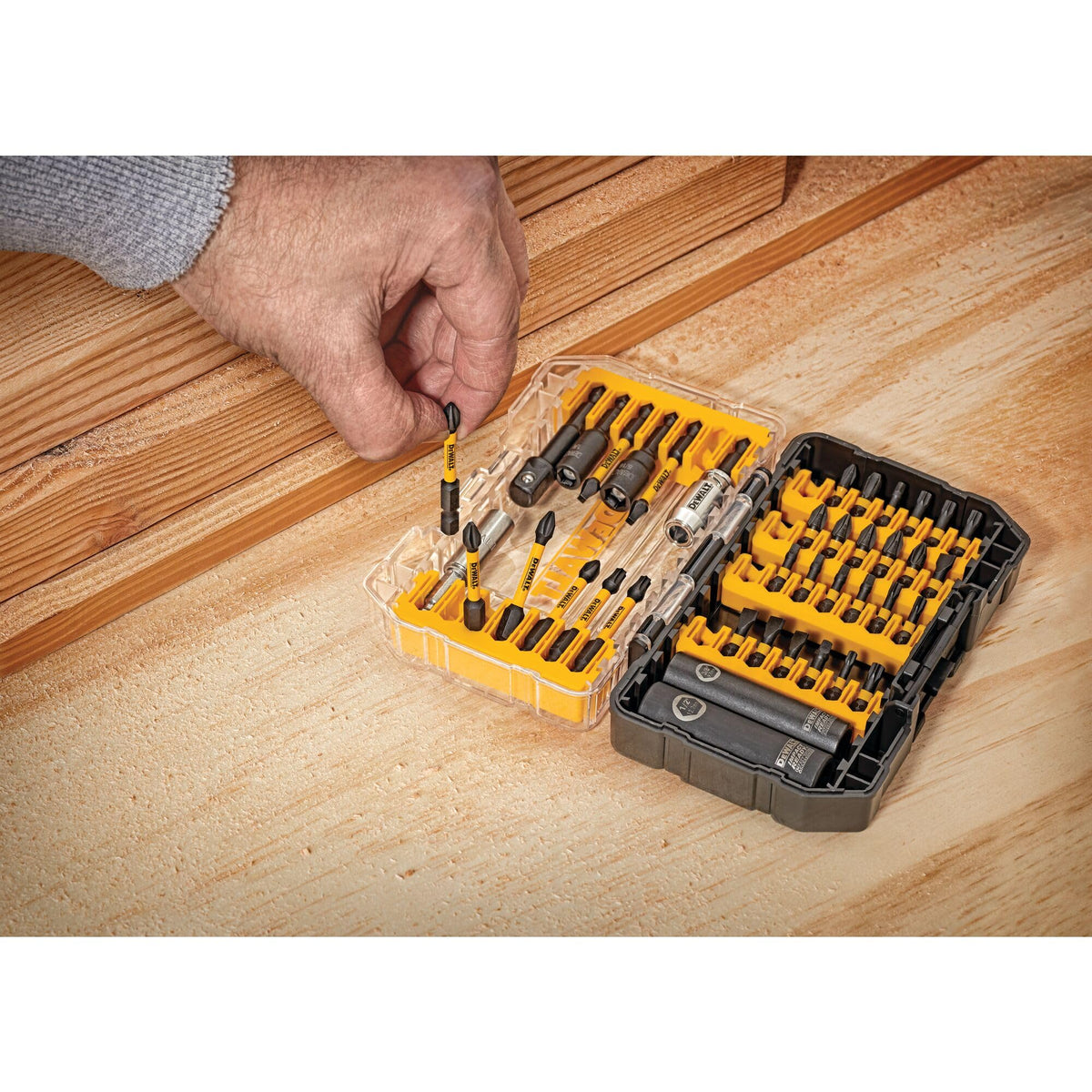 DEWALT DWA2NGFT40IR Small bulk storage fits inside ToughCase+ for on-site organization.