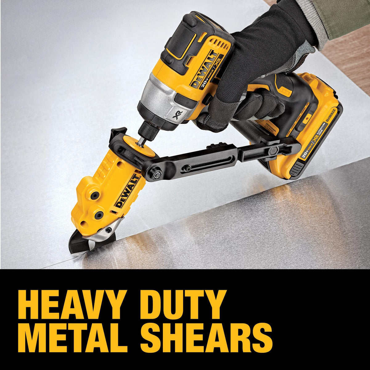 DEWALT DWASHRIR cuts sheet metal vinyl siding and more with ease.