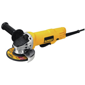 DEWALT DWE4012 one-touch guard shown adjusting without tools.