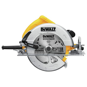 DEWALT DWE575 bevels up to 57 degrees for precise angled cuts.