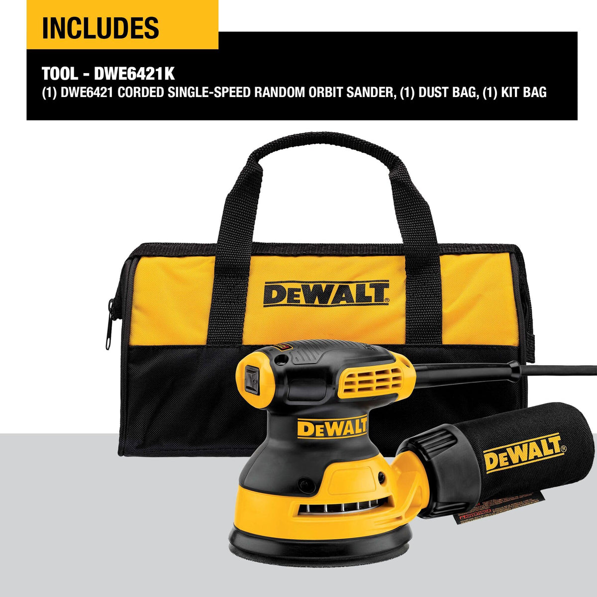 DEWALT DWE6421 sanding pad close-up for a smooth finish.