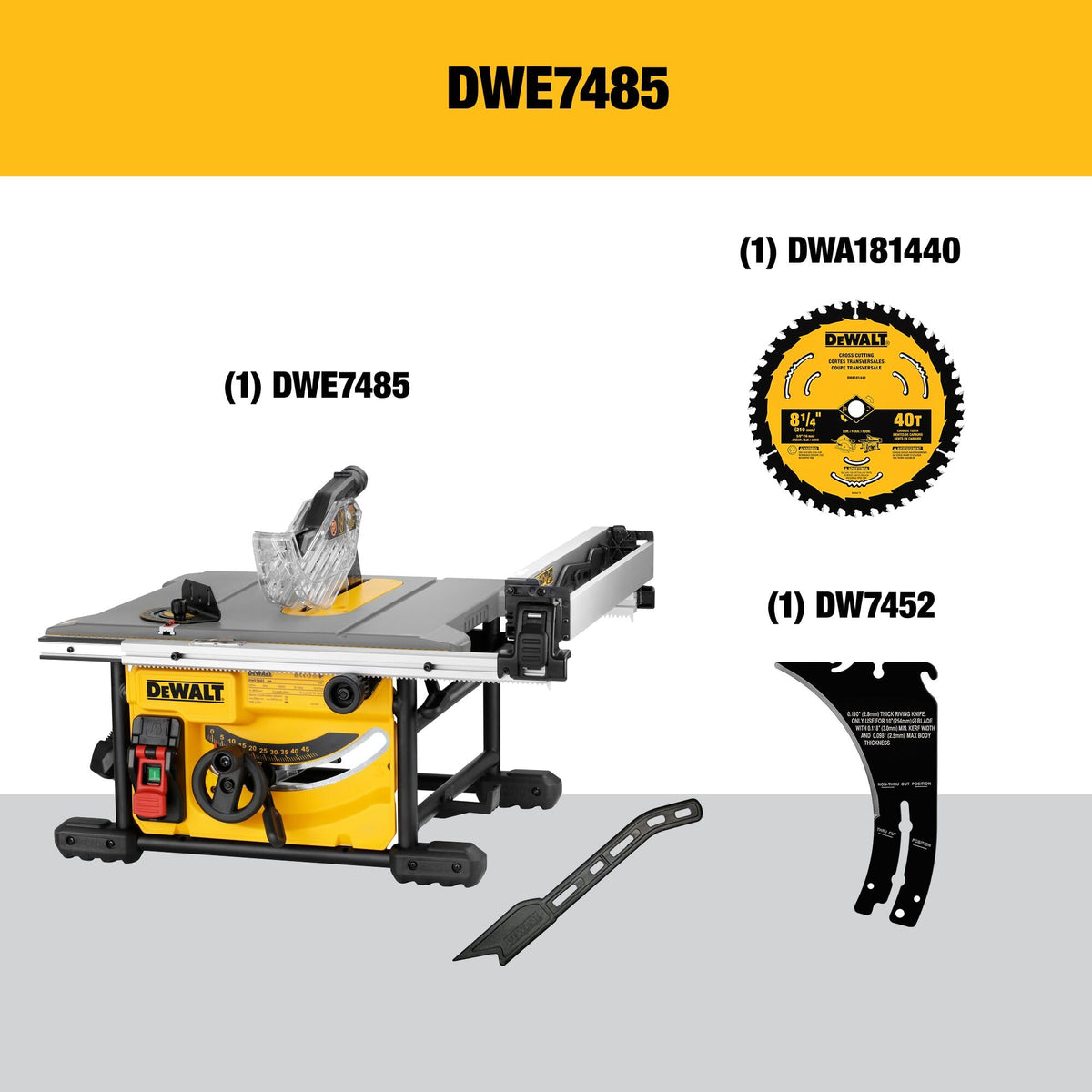 Compact portable design of the DEWALT DWE7485 aids easy transport.