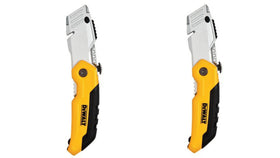 DEWALT DWHT10035L folding retractable knife open, blade extended for precise depth cuts