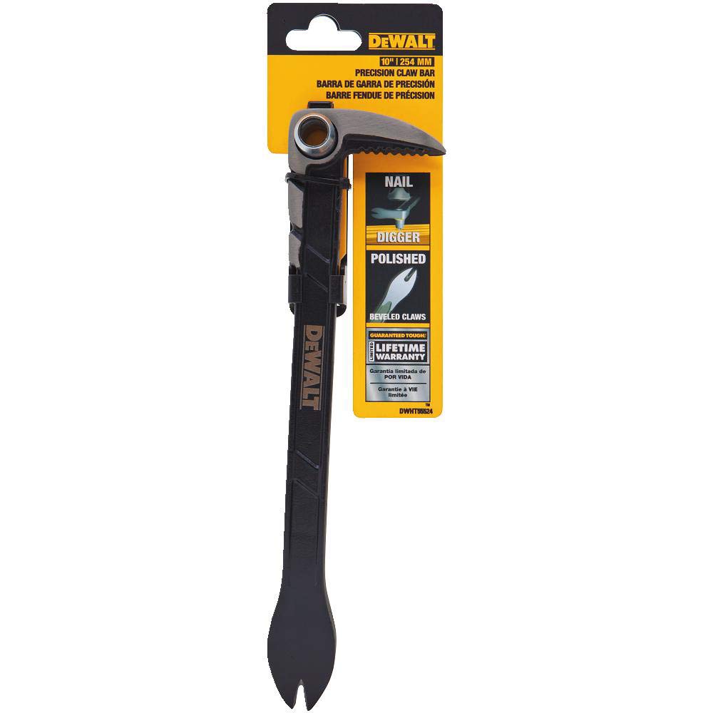 DEWALT DWHT55524 10in claw bar designed with sturdy I‑beam shaft for pro use.