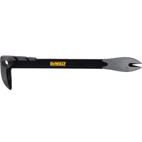 DEWALT DWHT55524 10in claw bar nail digger exposes flush nail heads with minimal wood damage.
