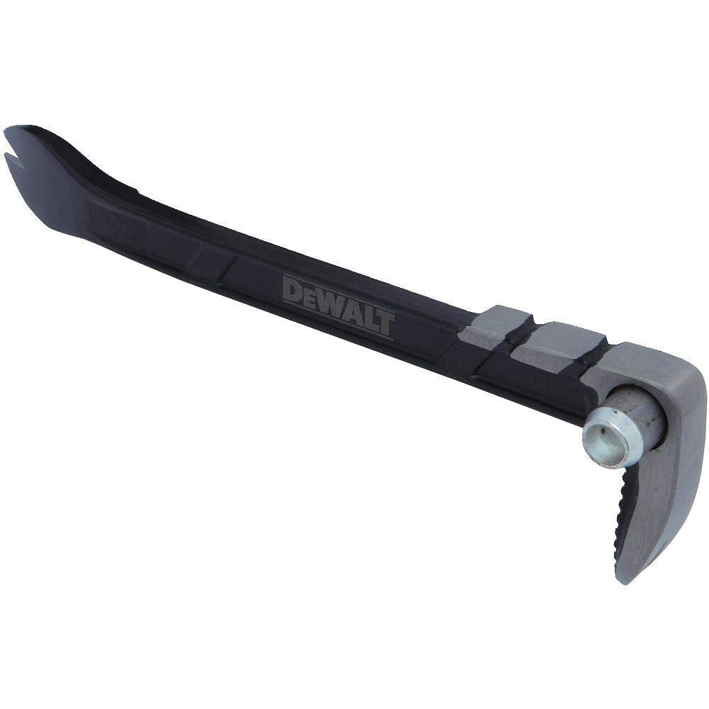 DEWALT DWHT55524 10in claw bar side view shows I-beam shaft for strength without extra weight.