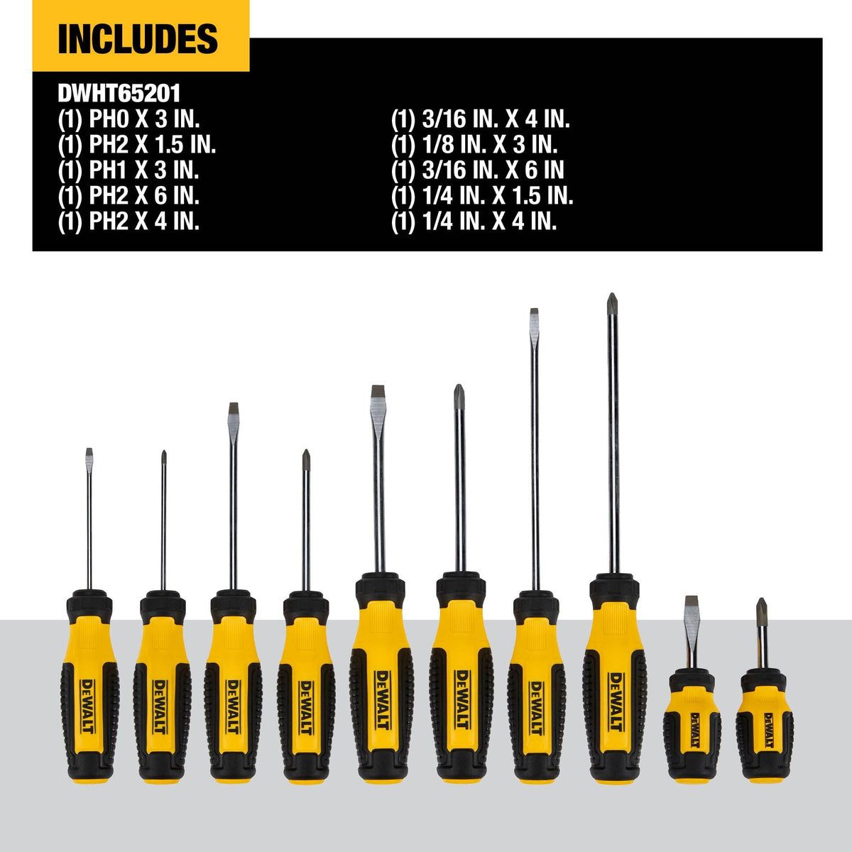 DEWALT DWHT65201 chrome-plated bars resist corrosion for longer life.