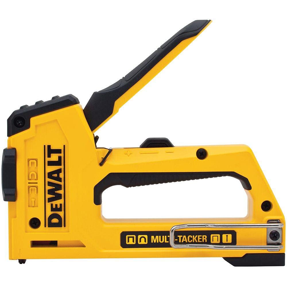 DEWALT DWHTTR510 shown in use with easy-squeeze action for light-duty tacking