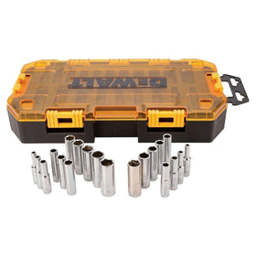 DEWALT DWMT73811 20-piece deep socket set in a stackable case for organized workflow