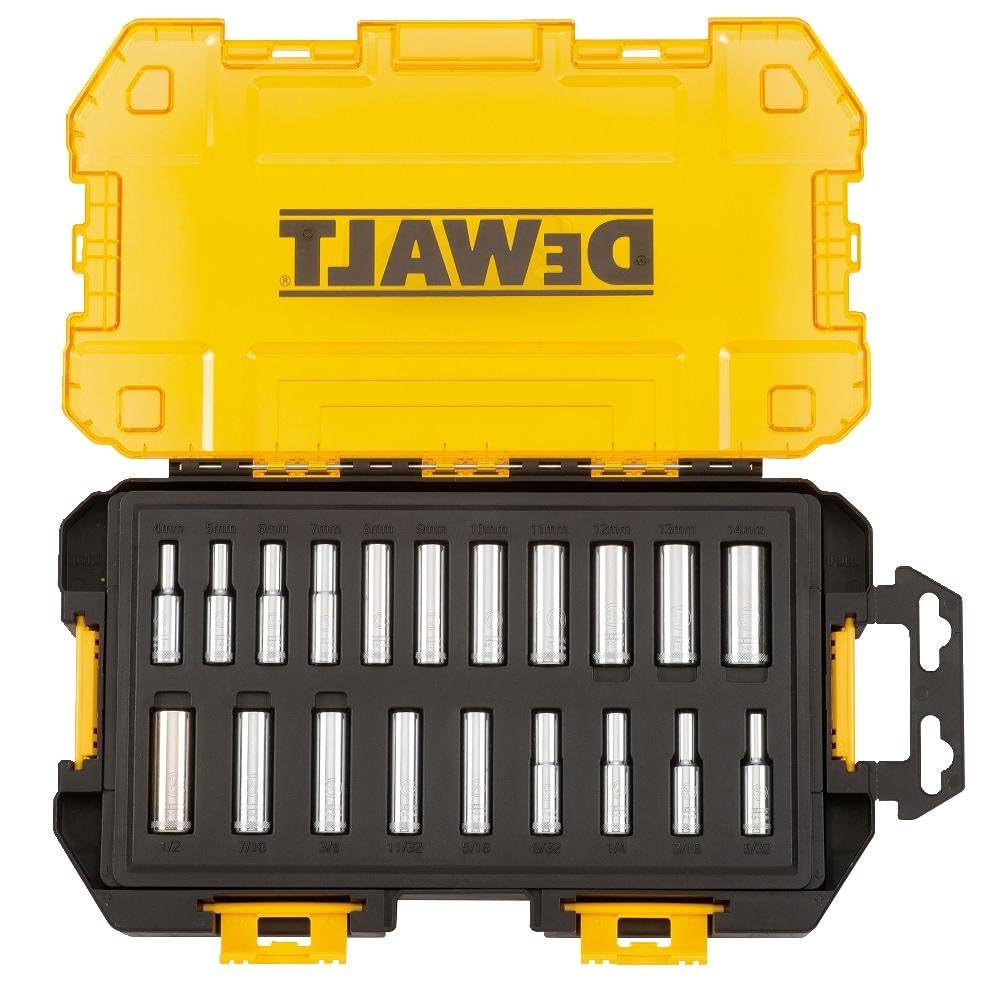 DEWALT deep sockets with knurled beauty rings improve grip during hand tightening