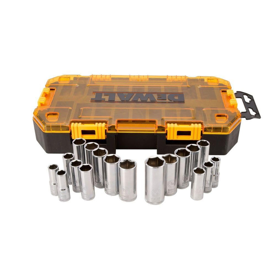 DEWALT DWMT73812 3/8 in drive deep sockets offer firm grip in tight spaces.