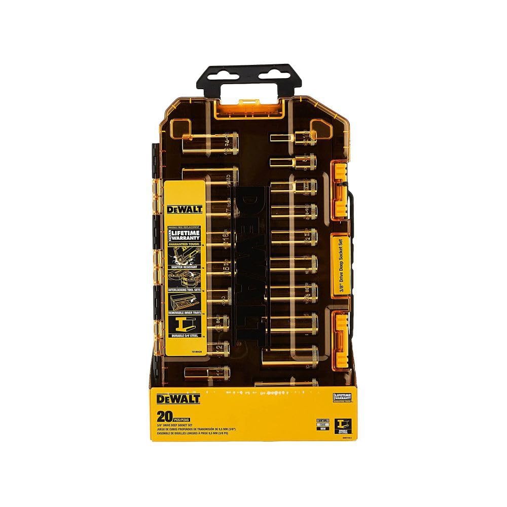 DEWALT DWMT73812 removable internal tray speeds access to the most-used sizes.