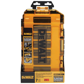 DEWALT DWMT74737 high-visibility laser-etched markings enable quick size identification.