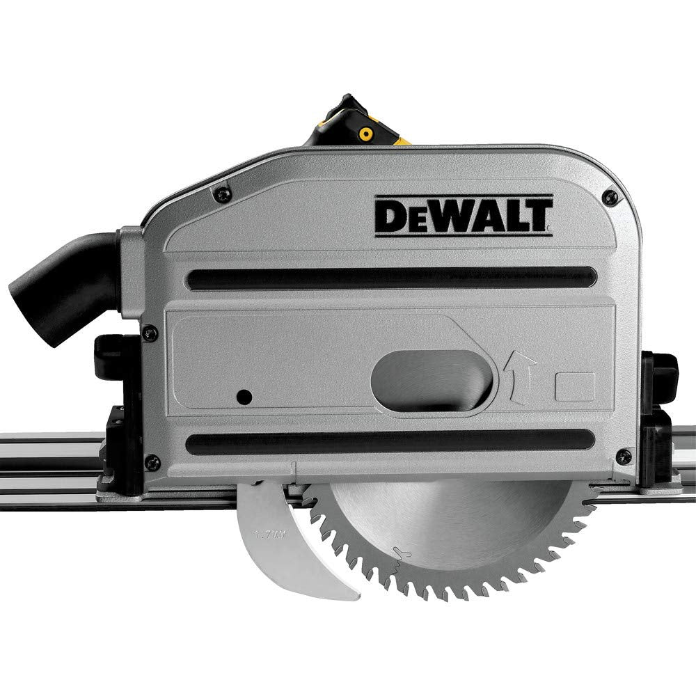 DEWALT DWS520K anti-kickback and riving knife improve control during cuts.