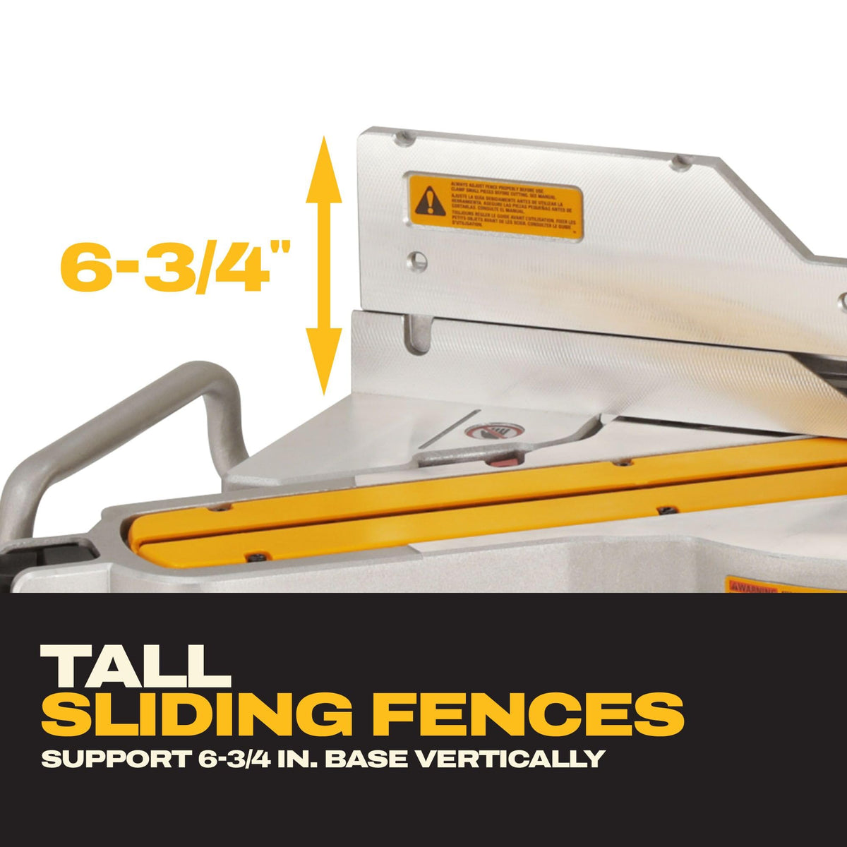 DEWALT DWS779 3,800 RPM motor shown delivering solid cutting power