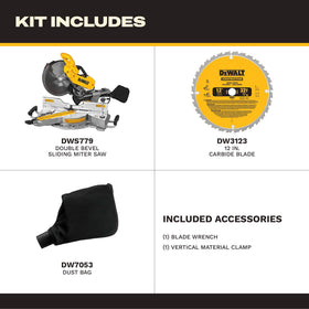 DEWALT DWS779 tall sliding fences shown for crown nesting