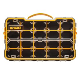 DEWALT DWST14830 heavy-duty polycarbonate lid keeps contents secure during transport.