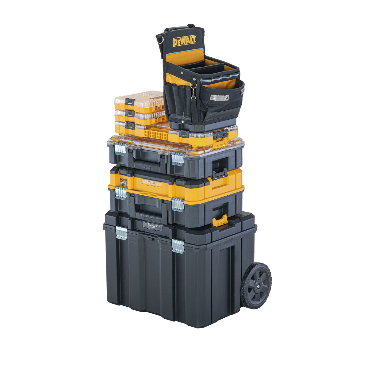 DEWALT DWST17624 easy attachment to Tough Case modules for stacking.
